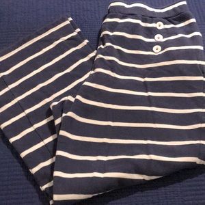 Vineyard Vines Navy and White Striped Wide Leg Pants